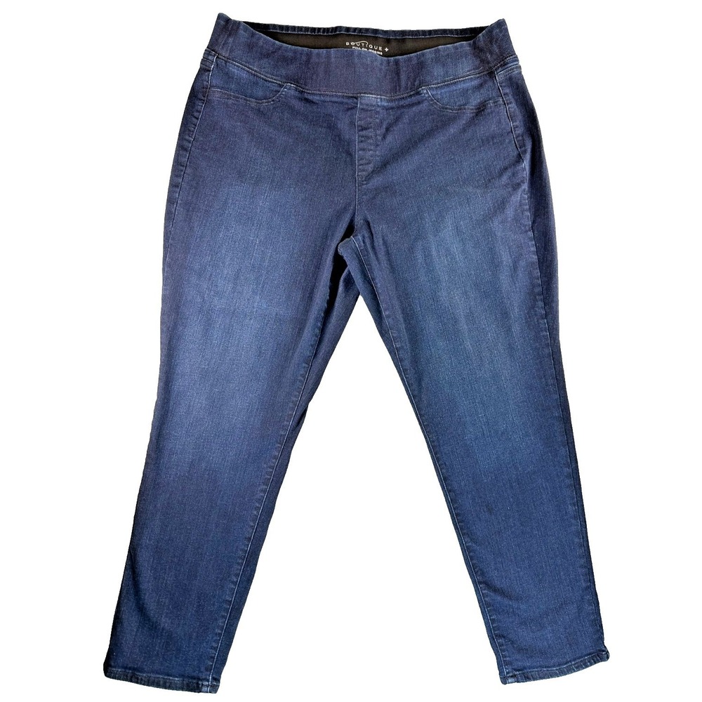 Womens Size 24 Pull On Jeggings Dark Wash Stretch Denim Plus